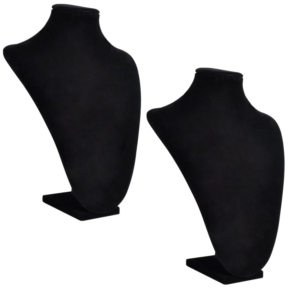 VidaXL Schmuckhalter für Halsketten, 23 x 11,5 x 30 cm, Schwarz, 2 Stück