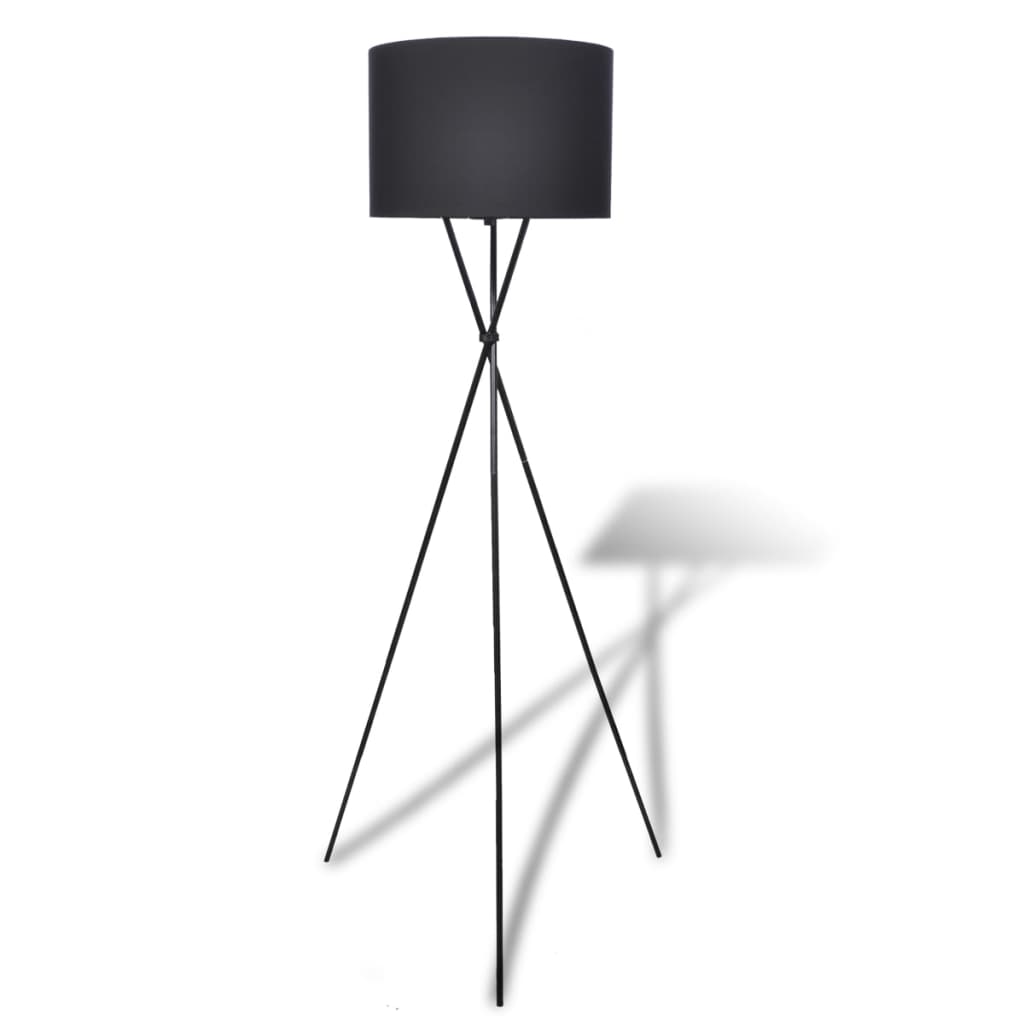 VidaXL Lampenschirm für Stehlampe mit hohem Ständer, Schwarz