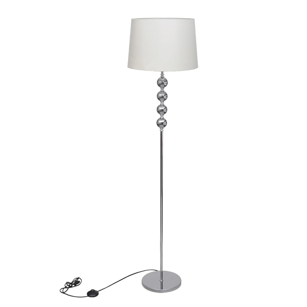 VidaXL Stehlampe mit hohem Fuß und 4 Kugeln, weiß