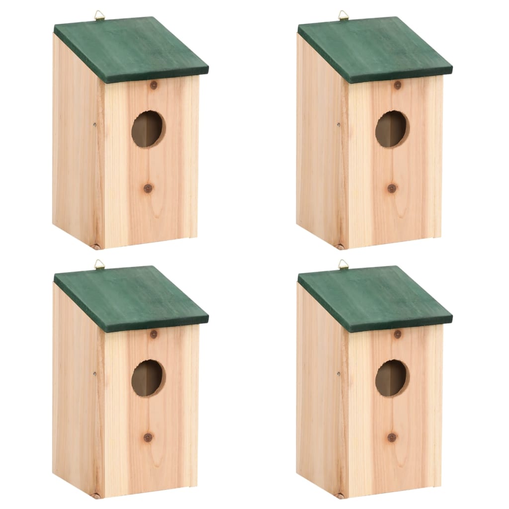 VidaXL Vogelhäuser, 4 Stück, 12 x 12 x 22 cm, Holz