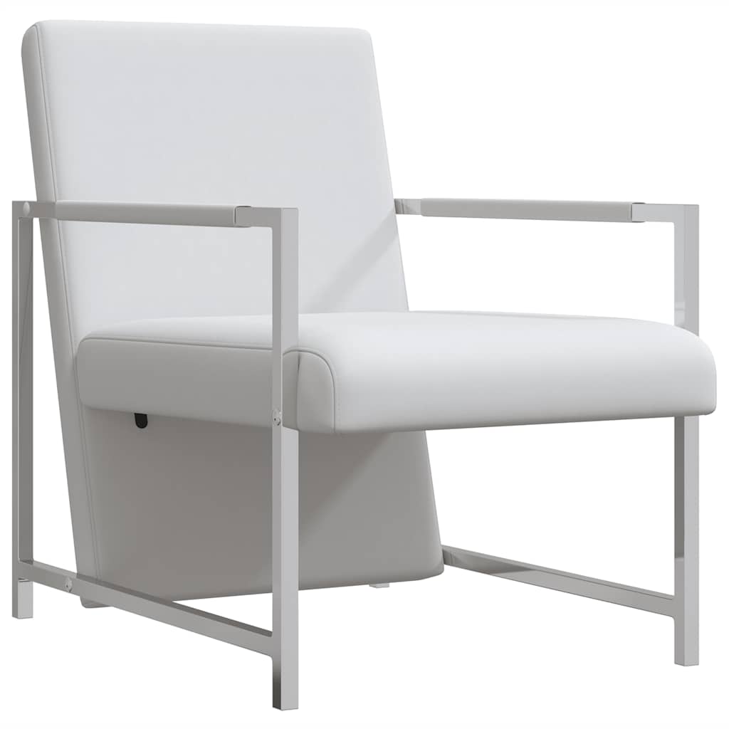 Vidaxl fauteuil met chromen poten kunstleer wit