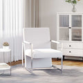 Vidaxl fauteuil met chromen poten kunstleer wit