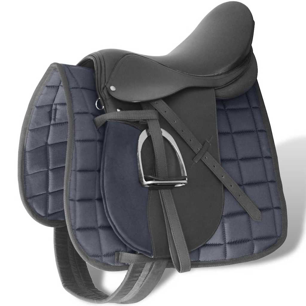 Vidaxx Echtleder-Reitsattel 16 14 cm (5-in-1-Set, schwarz)