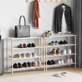 VidaXL Schuhregale mit 4 Ablagen, 2-teilig, massives Kiefernholz