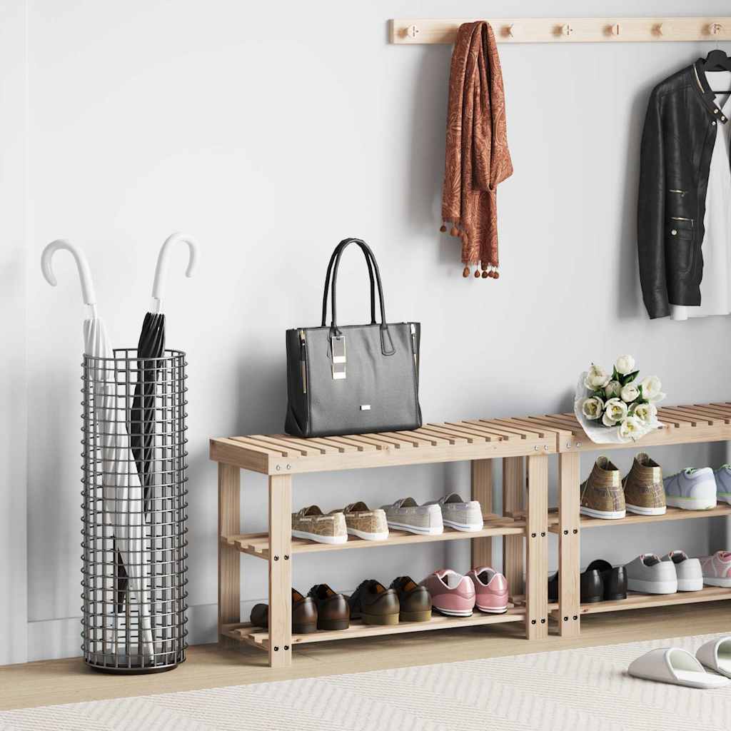 VidaXL Schuhregal mit Bank 2-in-1 Massivholz Kiefer