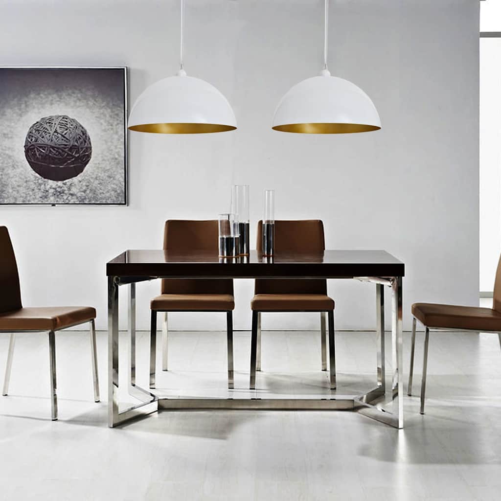 VidaXL Deckenleuchten, höhenverstellbar, halbkreisförmig, weiß, 2 Stück