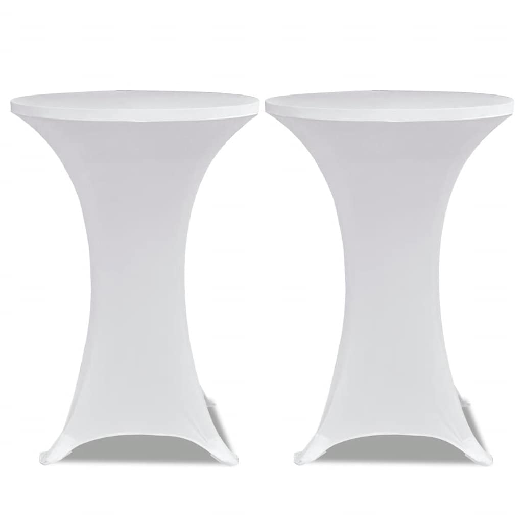 VidaXL Stretch-Hochtischdecke ø70cm Weiß (2 Stück)