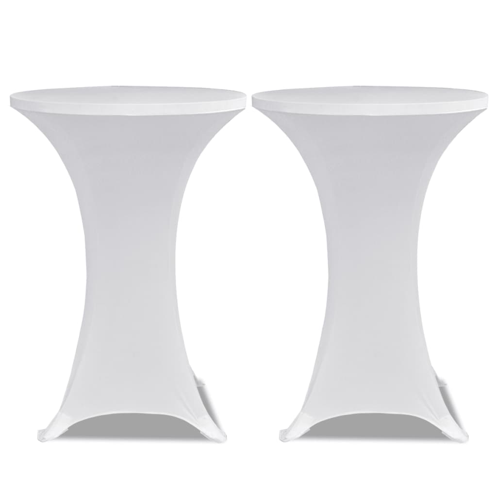 VidaXL Stretch-Stehtischdecke ø80cm Weiß (2 Stück)