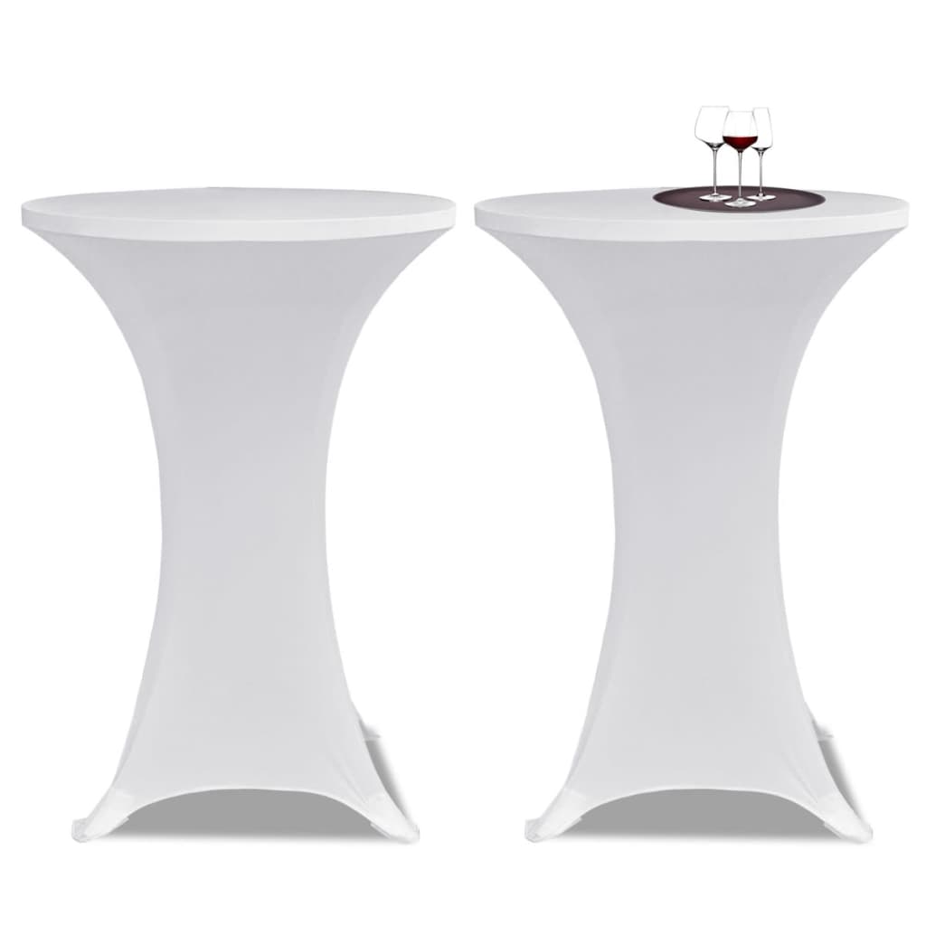 VidaXL Stretch-Stehtischdecke ø80cm Weiß (2 Stück)