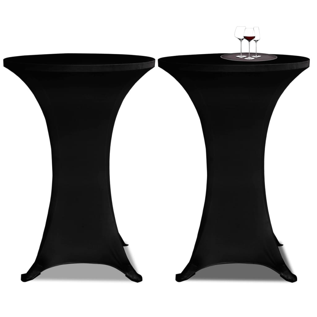 VidaXL Stretch-Stehtischdecke ø70cm Schwarz (2 Stück)