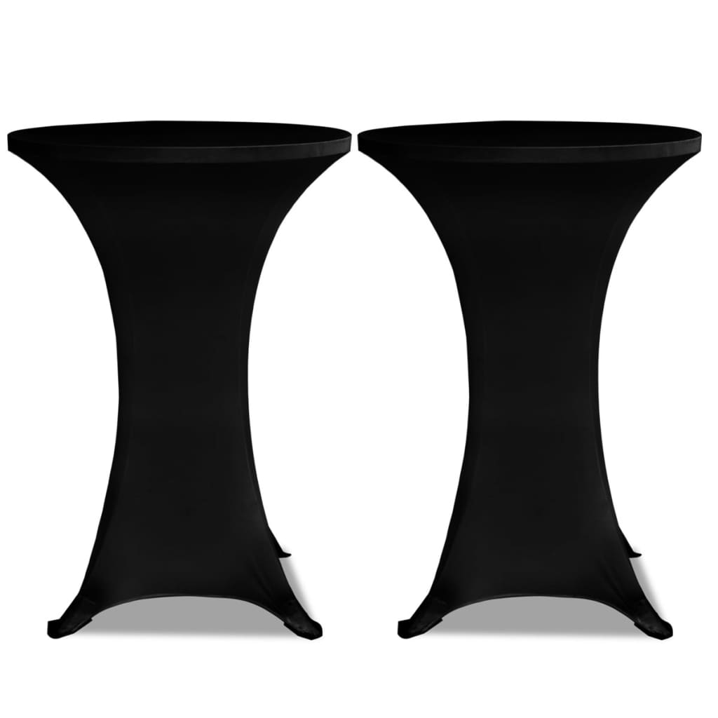 VidaXL Stehtischdecken, 2 Stück, Stretch, ø80 cm, schwarz