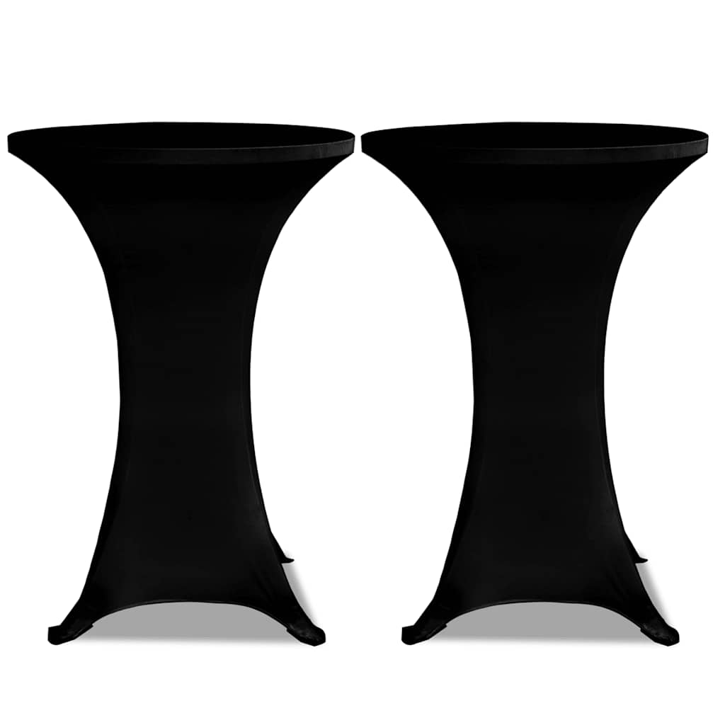 Vidaxl statafelhoezen 2 st stretch ø80 cm zwart