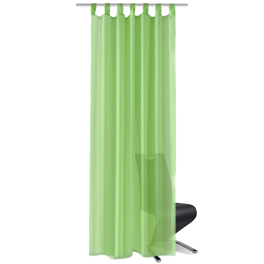 VidaXL Vorhang apfelgrün 140x175 cm (2 Stück)