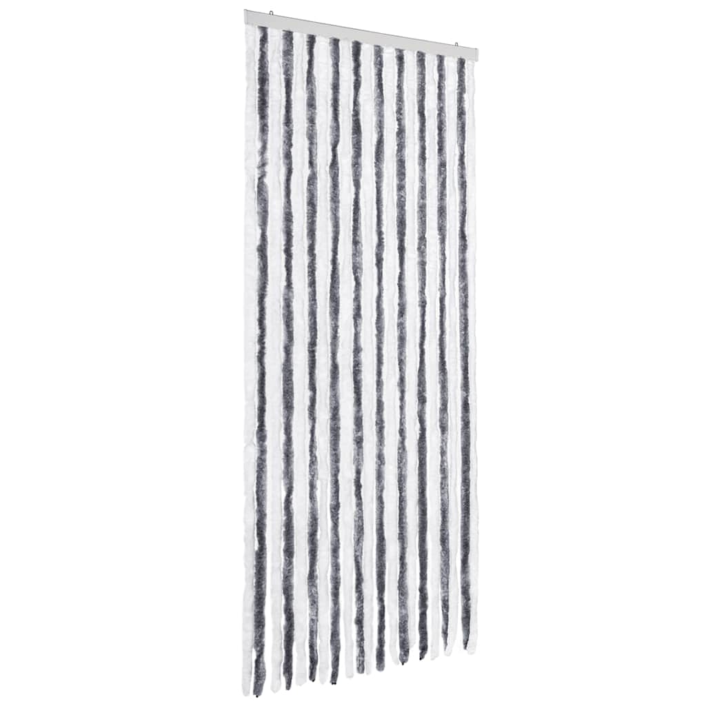 VidaXL Fliegengitter 90x220 cm Chenille Grau und Weiß