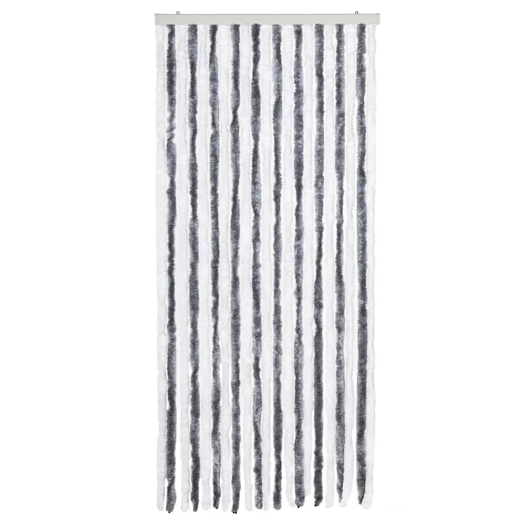 VidaXL Fliegengitter 90x220 cm Chenille Grau und Weiß