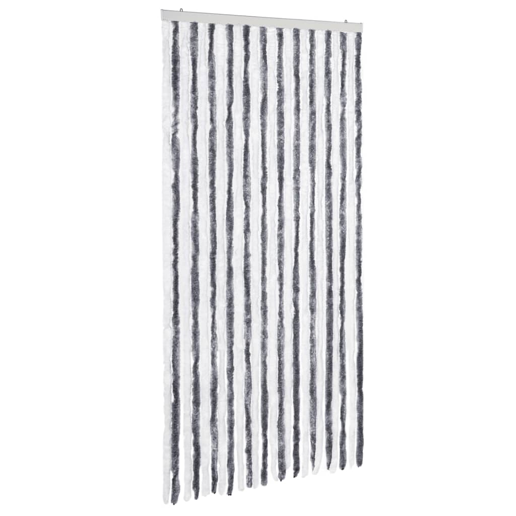VidaXL Fliegengitter 100x220 cm Chenille grau und weiß