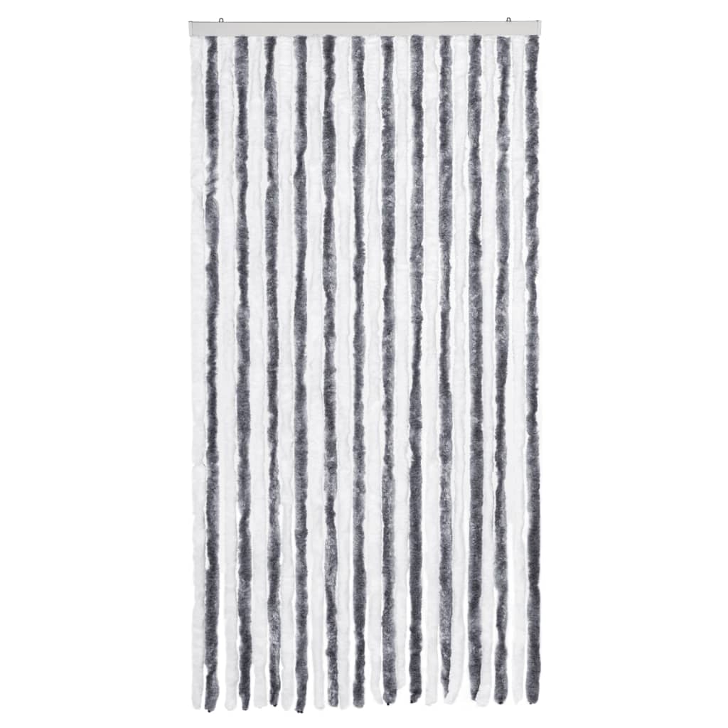 VidaXL Fliegengitter 100x220 cm Chenille grau und weiß