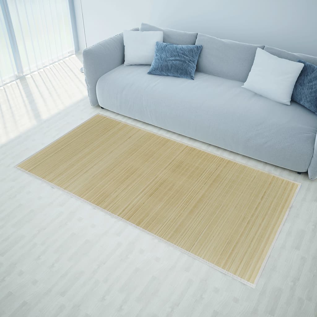 VidaXL Teppich rechteckig 80x300 cm Bambus natürlich