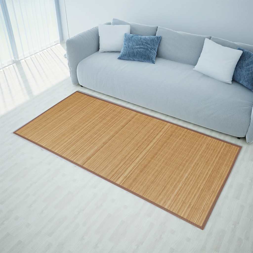 Vidaxl tapijt rechthoekig 150x200 cm bamboe bruin