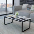 Vidaxl salontafel met piano-print glazen tafelblad