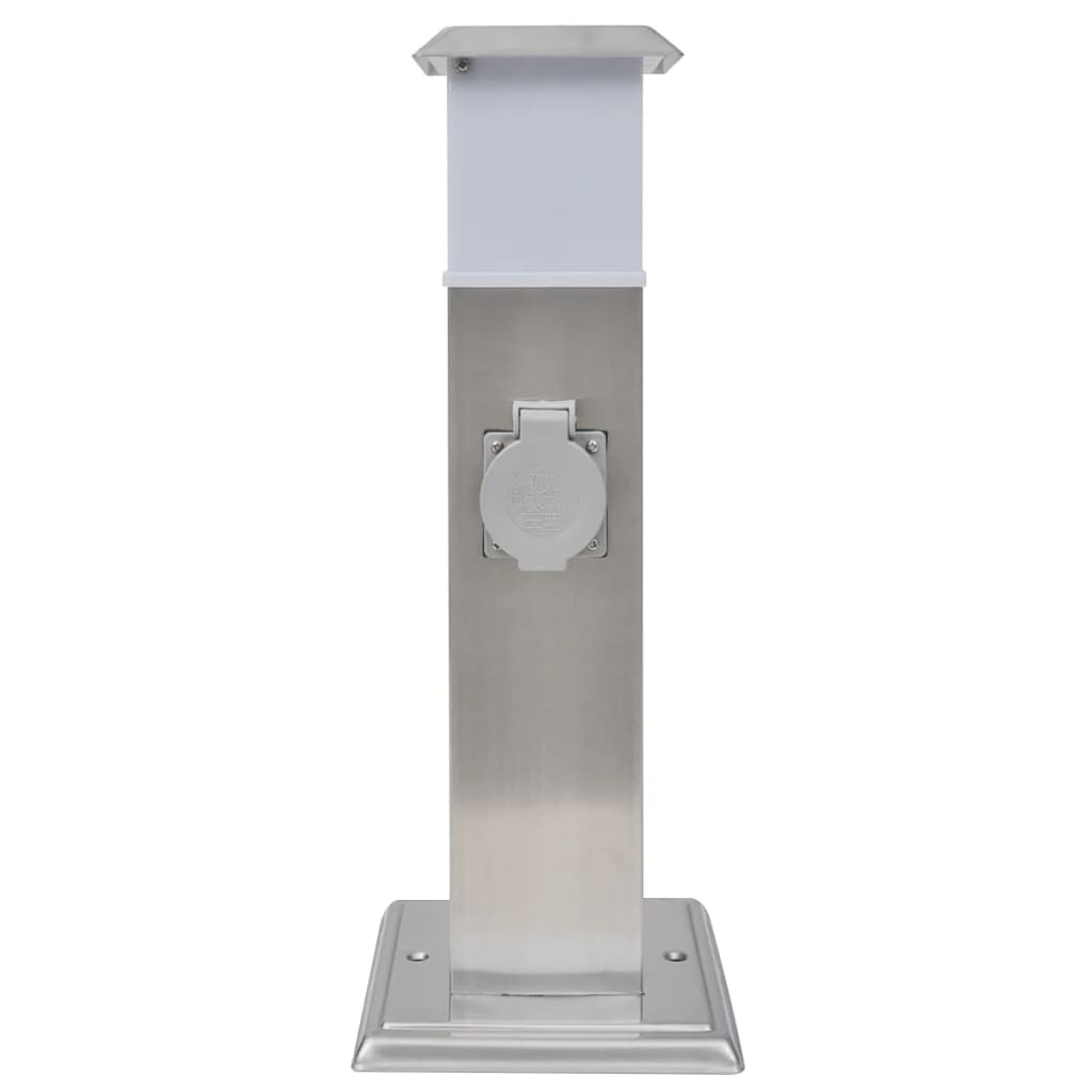 VidaXL Außensteckdose an Säule mit Lampe (Edelstahl)