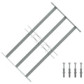 VidaXL Fenstersicherheitsgitter, verstellbar mit 3 Querstangen, 500–650 mm