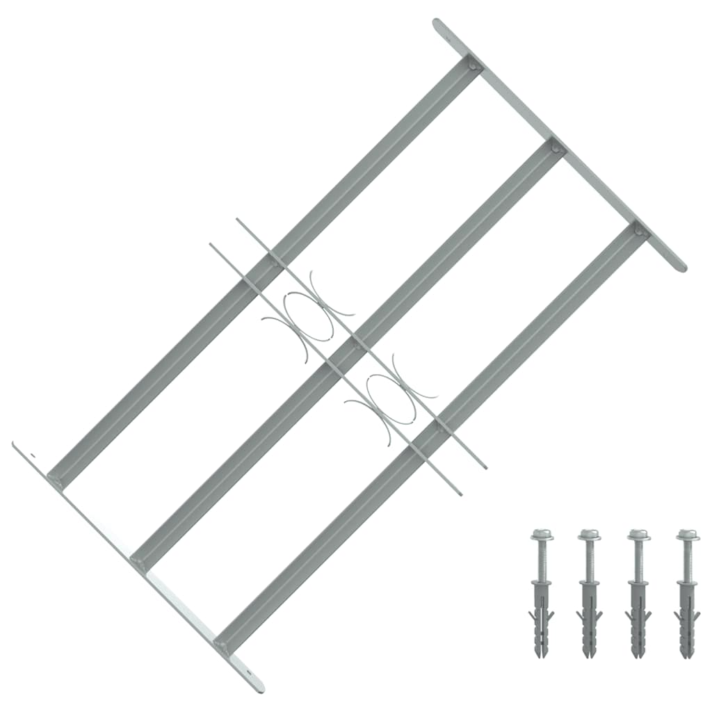 VidaXL Fenstersicherheitsgitter, verstellbar mit 3 Querstangen, 500–650 mm