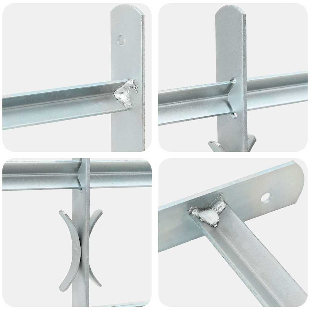 VidaXL Fenstersicherheitsgitter, verstellbar mit 3 Querstangen, 500–650 mm