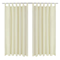 VidaXL Micro Satin Gardinen mit Ringen 140 x 175 cm 2 Stück (Creme)