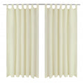 Vidaxl micro-satijnen gordijnen met ringen 140 x 245 cm 2 stuks (creme)