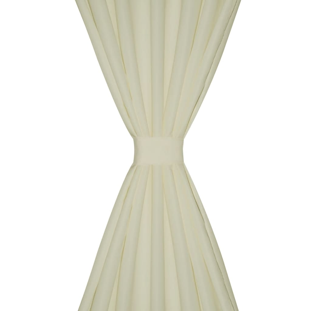 VidaXL Micro-Satin-Gardinen mit Ringen 140 x 245 cm 2 Stück (Creme)