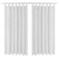 Vidaxl micro-satijnen gordijnen met ringen 140 x 175 cm 2 stuks (creme)