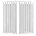VidaXL Micro Satin Gardinen mit Ringen 140 x 245 cm 2 Stück (Weiß)