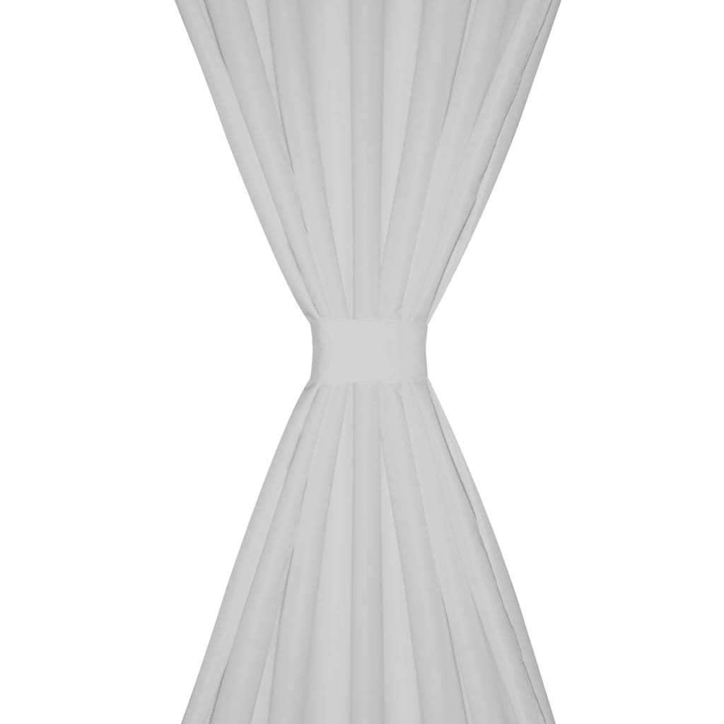 VidaXL Micro Satin Gardinen mit Ringen 140 x 245 cm 2 Stück (Weiß)