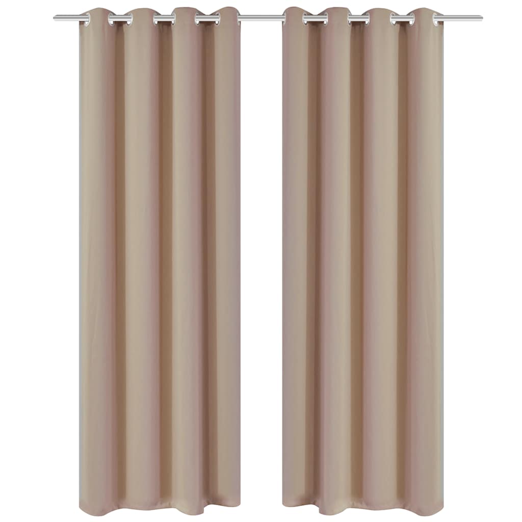 Vidaxl gordijnen met metalen ringen 135 x 245 cm 2 stuks (creme)
