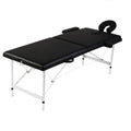 Vidaxl Massageliege mit 2 Zonen, Asphalt-Aluminiumrahmen, schwarz