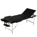 VIDAXL Faltbare Massageliege mit 3 Zonen und Aluminiumrahmen (schwarz)