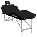 VIDAXL - Massageliege mit 4 Zonen, stabilem Aluminiumrahmen, schwarz