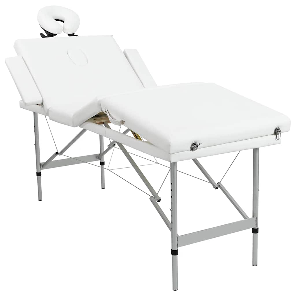 VIDAXL -Massagetisch mit Aluminiumrahmen und -bezügen (vierteilig, cremeweiß)