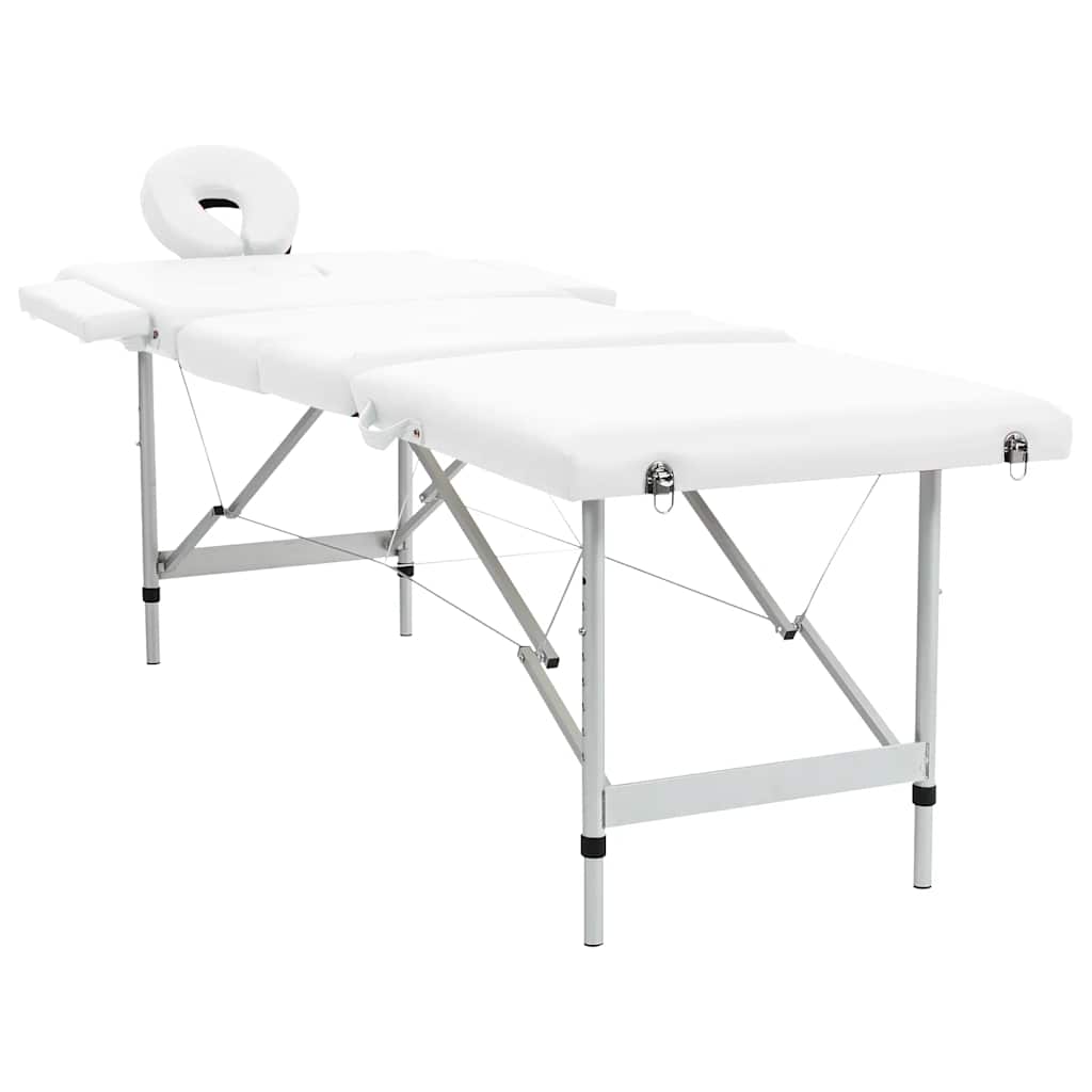 VIDAXL -Massagetisch mit Aluminiumrahmen und -bezügen (vierteilig, cremeweiß)