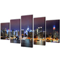 VidaXL Leinwandbild-Set „Bunte New Yorker Skyline“ 200 x 100 cm