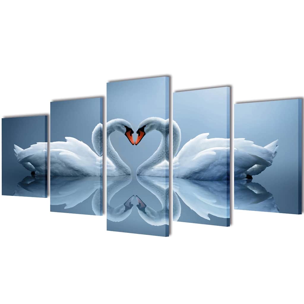 VidaXL Leinwandbild-Set Schwan 200 x 100 cm