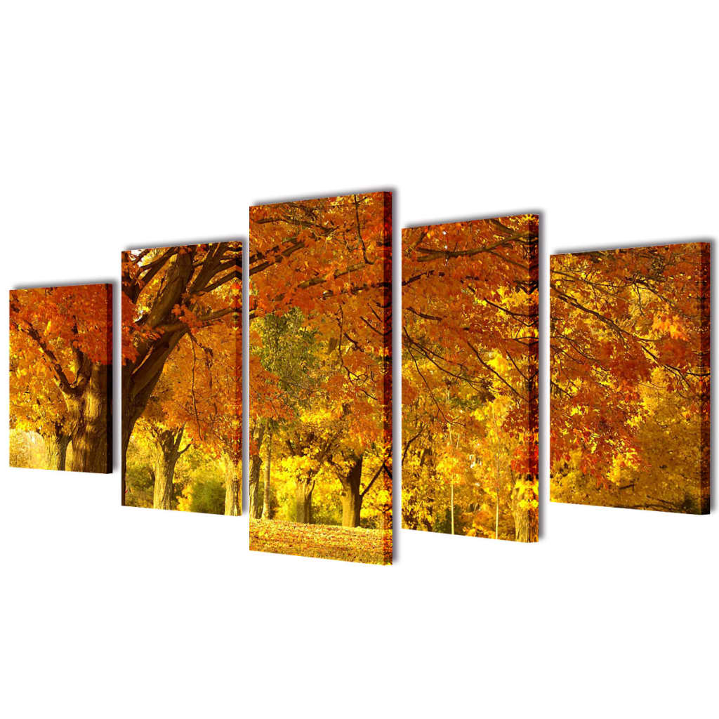 VidaXL Leinwandbild-Set Ahorn 200 x 100 cm