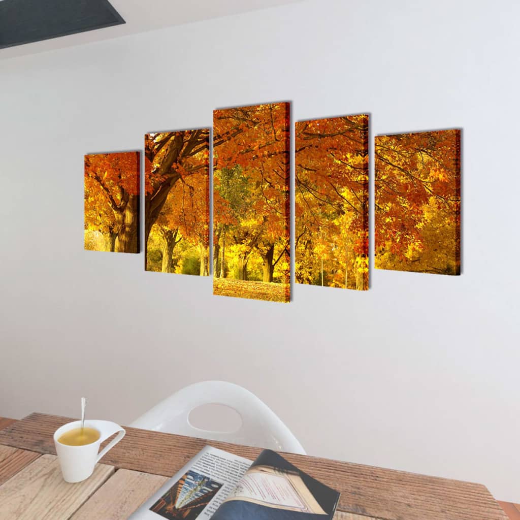 VidaXL Leinwandbild-Set Ahorn 200 x 100 cm