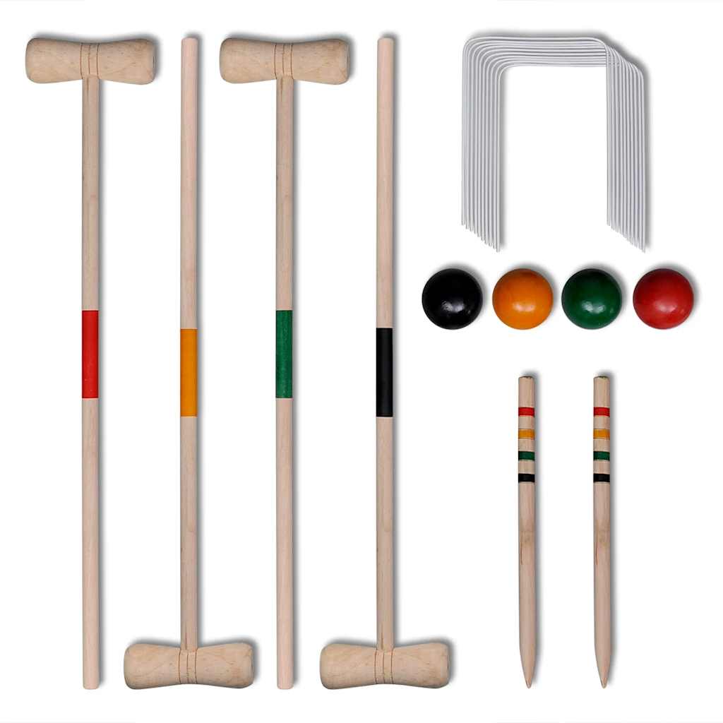 VidaXL Krocketspiel für 4 Spieler aus Holz