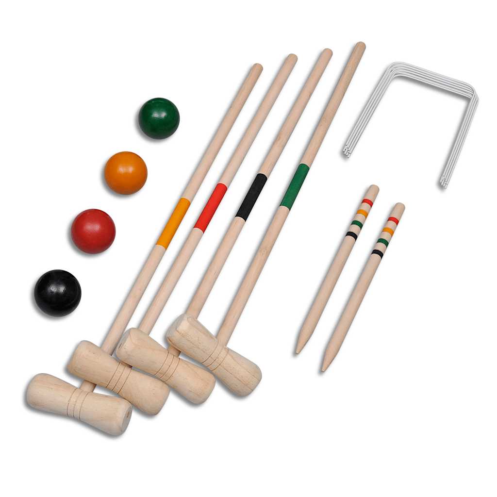 VidaXL Krocketspiel für 4 Spieler aus Holz