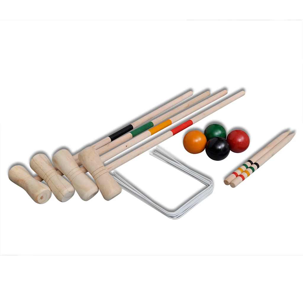 VidaXL Krocketspiel für 4 Spieler aus Holz