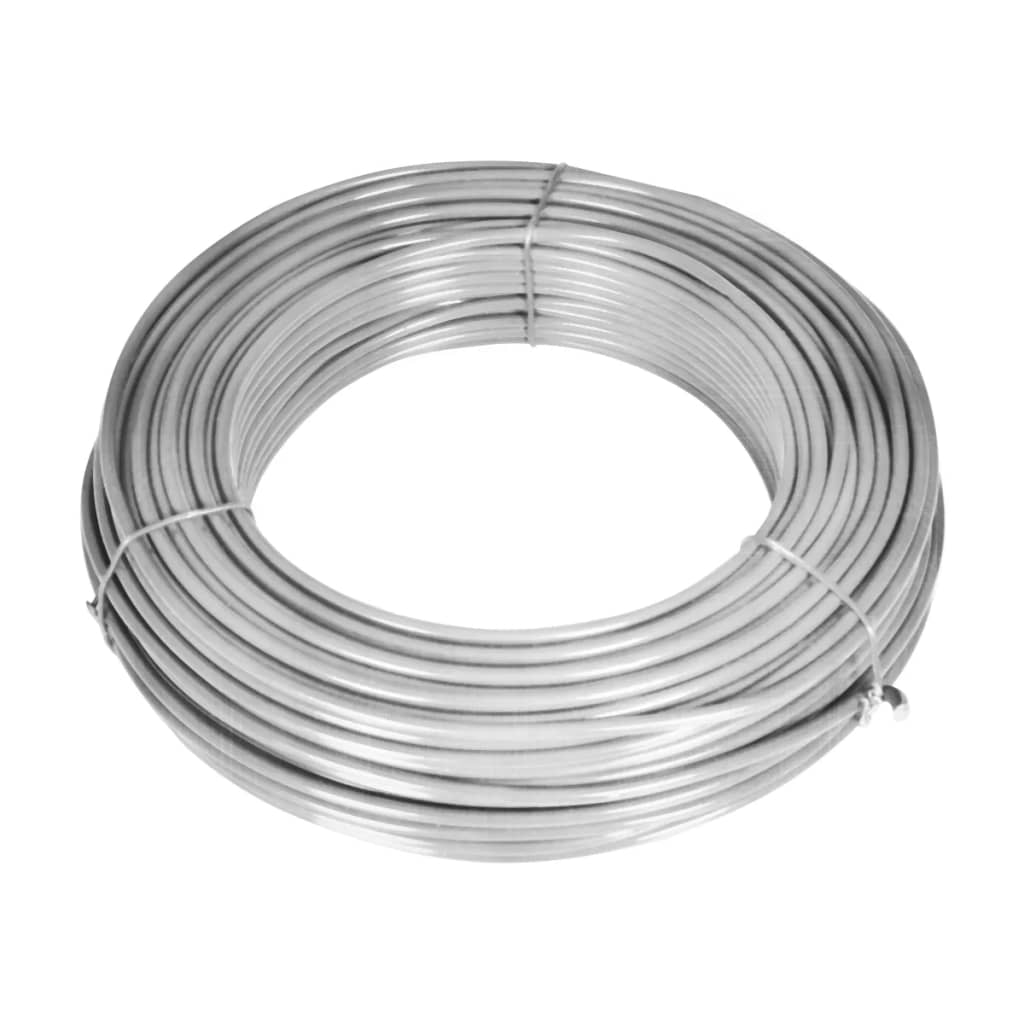 Vidaxl -Netzzaun mit Polen 15x1 M galvanisierter Stahl Silber gefärbt