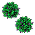 VidaXL 2-teiliges künstliches Buchsbaum-Set, kugelförmig mit Lavendel, 28 cm
