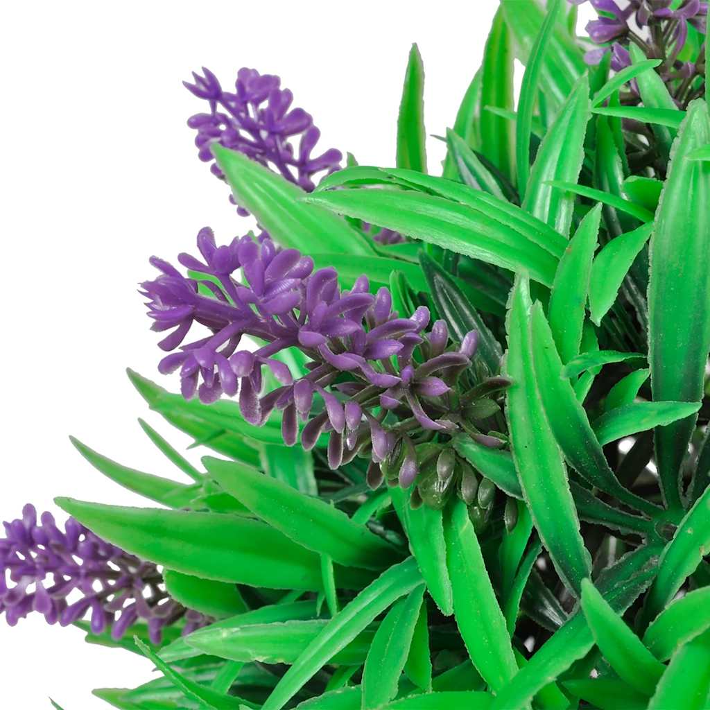 VidaXL 2-teiliges künstliches Buchsbaum-Set, kugelförmig mit Lavendel, 28 cm